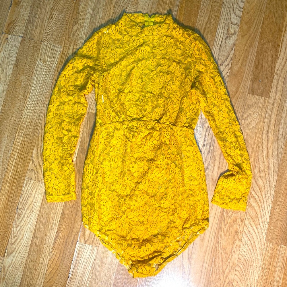 Mustard yellow bodysuit size small.